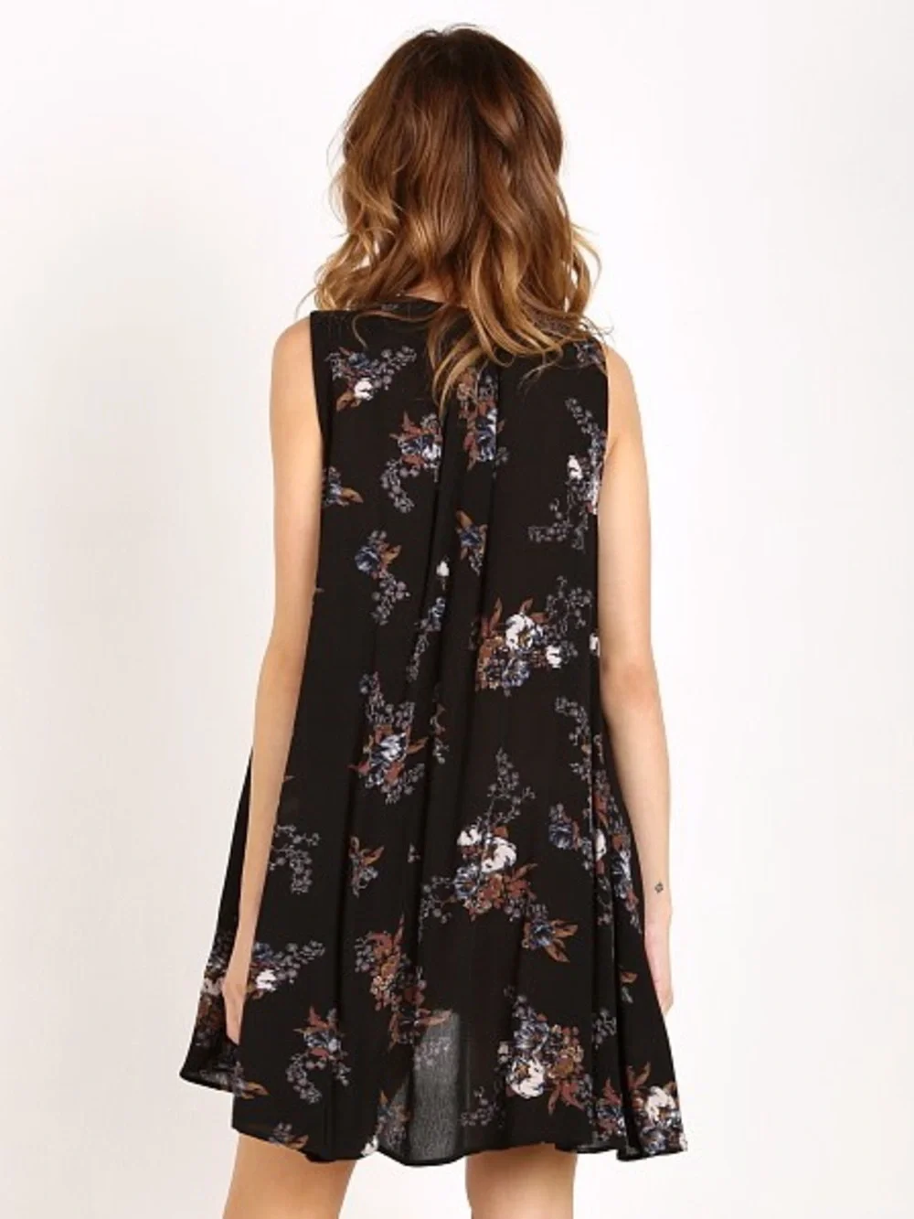 Free People Snap Out Of It Tree Swing Dress- Raven Combo